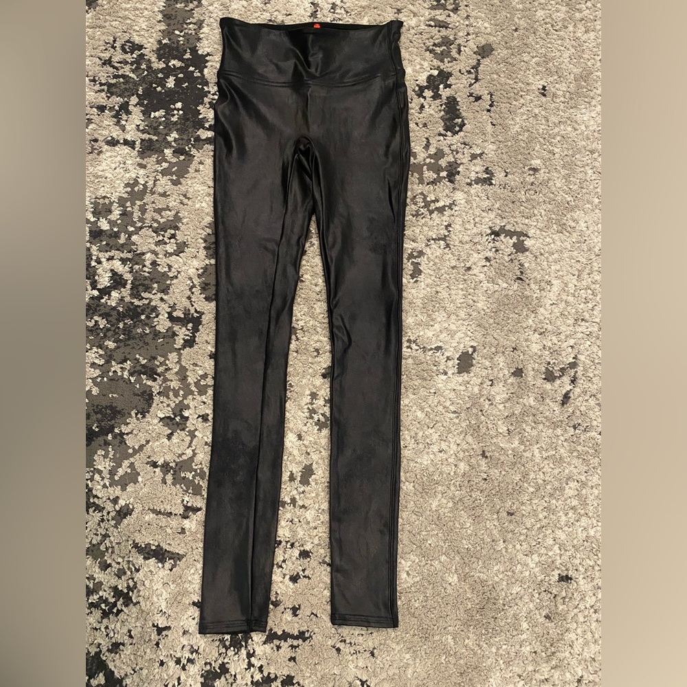 Spanx Black Pleather Leggings